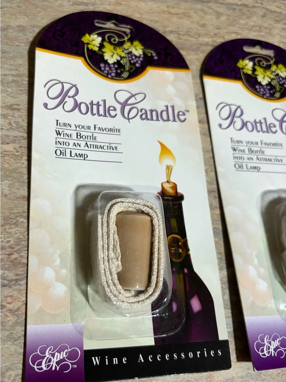 Wine Bottle Oil Lamp Wicks — Beige and White